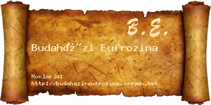Budaházi Eufrozina névjegykártya